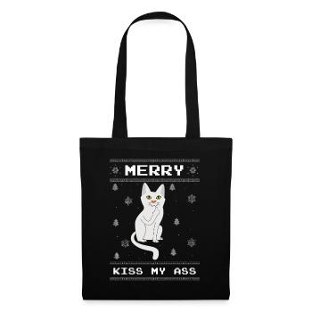 Kiss My Christmas December Cat Hates Christmas - Tote Bag - black - Front