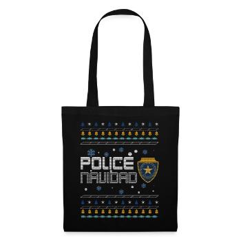 Hässlicher Dezember Polizei Navidad Hässliche Weihnachten - Stoffbeutel - Schwarz - Vorne
