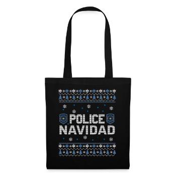 Lustige hässliche Dezember Polizei Navidad Hässliche Weihnachten - Stoffbeutel - Schwarz - Vorne