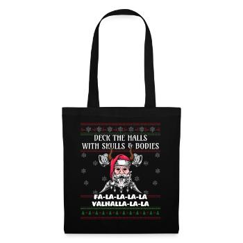 Hässlicher Dezember Santa Viking Nordisch Hässliche Weihnachten - Stoffbeutel - Schwarz - Vorne