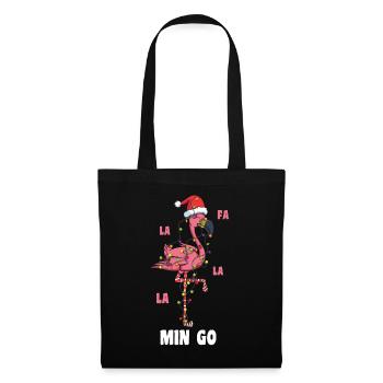 Fa La Flamingo Oiseau Père Noël Drôle Décembre Noël - Sac en tissu - noir - Devant