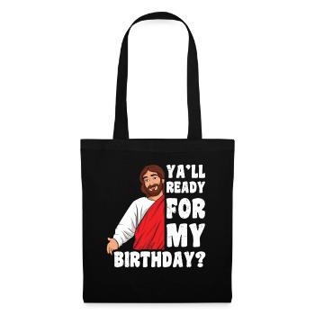 Weihnachten Dezember 2022 Happy Birth Jesus Ready - Stoffbeutel - Schwarz - Vorne