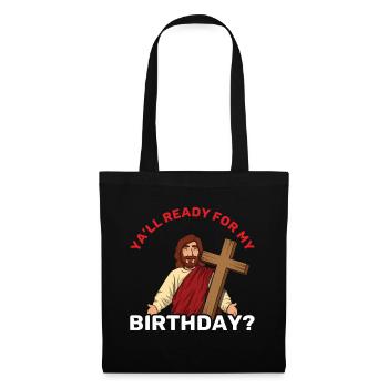 Weihnachten Dezember Kreuz Happy Geburt Jesus bereit - Stoffbeutel - Schwarz - Vorne
