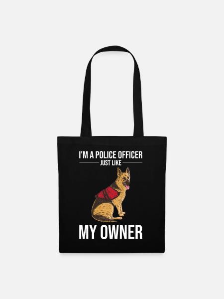 Polizeibeamter Polizeihund - Stoffbeutel - Schwarz
