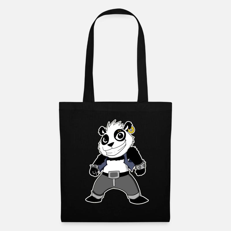Cool Panda - Stoffbeutel - Schwarz