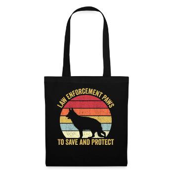 Policeman Police Dog Vintage - Tote Bag - black - Front