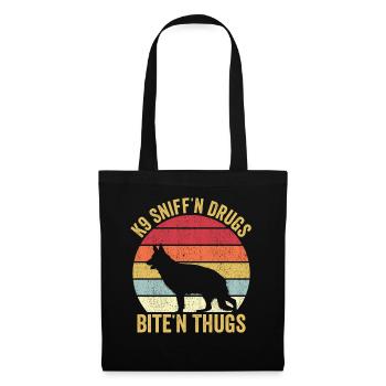 Policeman Police Dog Vintage - Tote Bag - black - Front