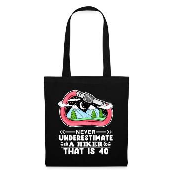 Hiking 40th birthday hiker mountain mountains - Tote Bag - black - Front