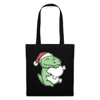 Crocodile Noël Sommeil Sommeil Sommeil Sommeil - Sac en tissu - noir - Devant