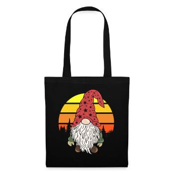 Weihnachtszwerg Gnome Vintage - Stoffbeutel - Schwarz - Vorne