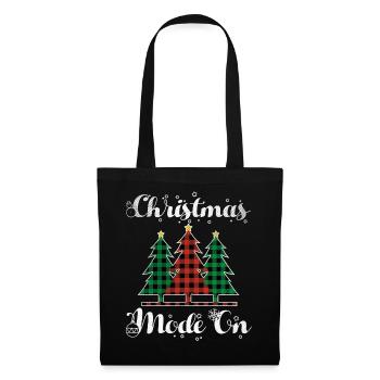 Christmas Element December Mode On Plaid Christmas - Tote Bag - black - Front