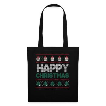 Père Noël Joyeuses Fêtes de Décembre Noël moche - Sac en tissu - noir - Devant