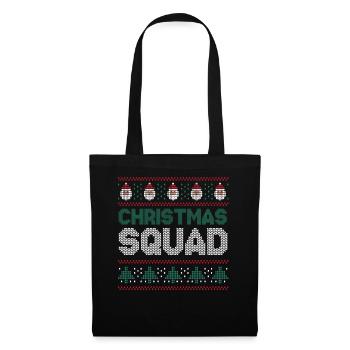 Santa Happy December Squad Hässliche Weihnachten - Stoffbeutel - Schwarz - Vorne