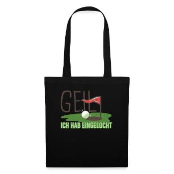 Golf Golfer Bälle richtige Loch Golfplatz treffen - Stoffbeutel - Schwarz - Vorne