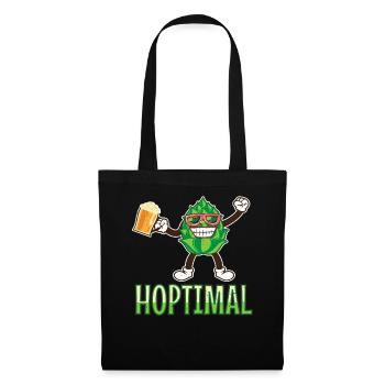 Buveur de bière Fan Man Mme Hoptimal Houblon Verre à bière - Sac en tissu - noir - Devant