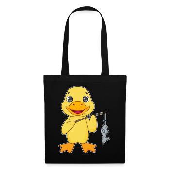 Pêche au poisson canard pêcheur - Sac en tissu - noir - Devant