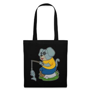 Pêche au poisson Dog Angler - Sac en tissu - noir - Devant