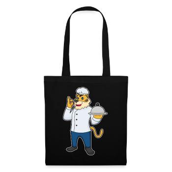 Cuisinier tigre servant la cuisine de cloches - Sac en tissu - noir - Devant
