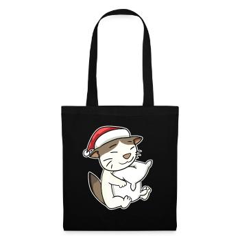 RagaMuffin Cat Noël Sommeil Fatigué - Sac en tissu - noir - Devant