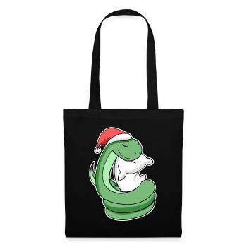 Serpent Noël Sommeil Sommeil Sommeil Sommeil - Sac en tissu - noir - Devant