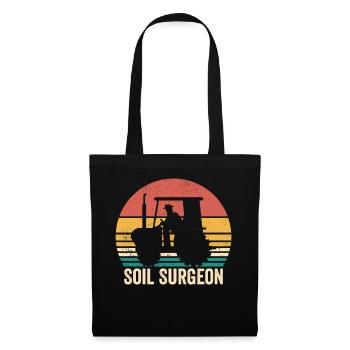 Soil Surgeon Landwirt Landwirtschaft Vintage - Stoffbeutel - Schwarz - Vorne