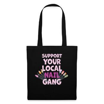 Soutenez votre Nail Gang Nail Tech local - Sac en tissu - noir - Devant