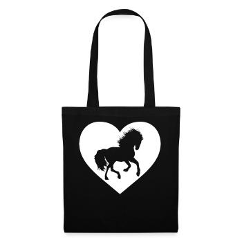 Horse Lover Cow girl Nice Horse Heart Silhouette - Tote Bag - black - Front