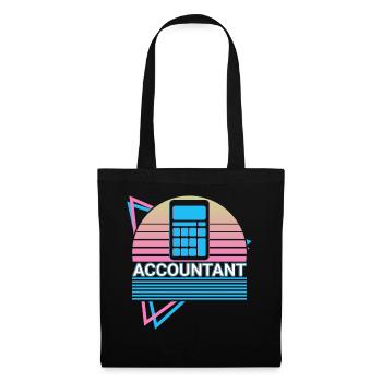 Comptable Calcul Comptabilité Rétro - Sac en tissu - noir - Devant
