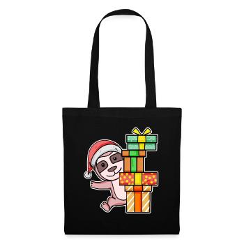 Christmas Sloth with gifts - Tote Bag - black - Front
