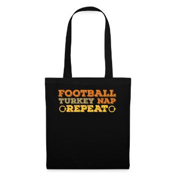 Rugby Turkey Nap Repeat Football Fan Thanksgiving - Tote Bag - black - Front
