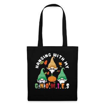 Pumpkin With Gnome Fall Thanksgiving Season Autumn - Tote Bag - black - Front