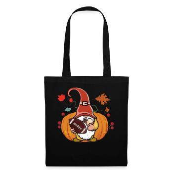 Rugby Gnome Elf Football Fan Thanksgiving - Stoffbeutel - Schwarz - Vorne