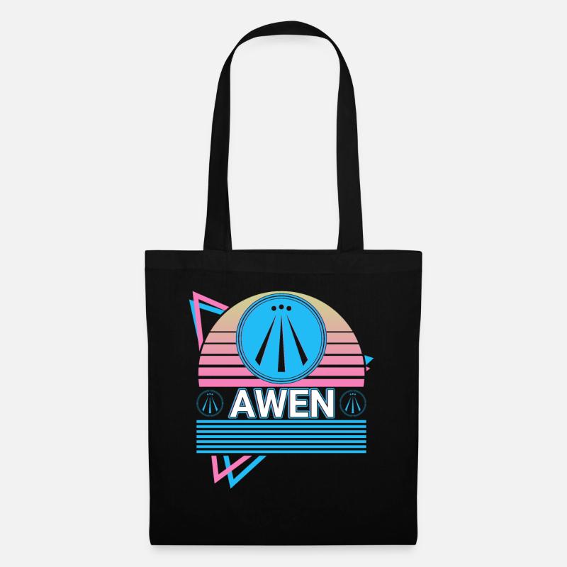 Awen Druide Heidentum Keltisch Wiccan Retro - Stoffbeutel - Schwarz