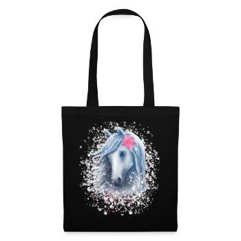 Cheval flocon de neige Noël - Sac en tissu - noir - Devant