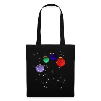 Christmas tree baubles with snowflakes - Tote Bag - black - Front