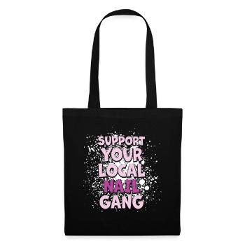 Soutenez votre Nail Gang Nail Tech local - Sac en tissu - noir - Devant