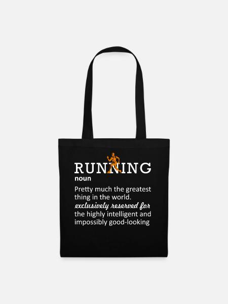 Running Funny Definition Marathoner 5k Marathon - Tote Bag - black