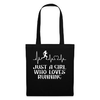 Coureuse de marathon Girl Heartbeat Just A Girl Who - Sac en tissu - noir - Devant