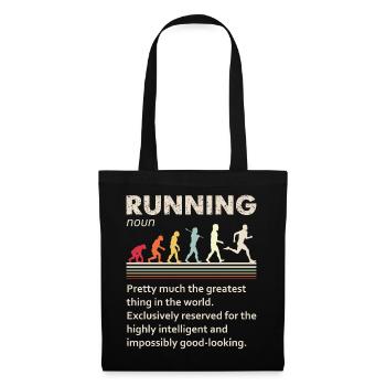 Running Evolution Lustige Definition für Läufer - Stoffbeutel - Schwarz - Vorne