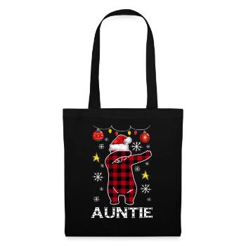Plaid Bear Dabbing für Tante Dezember Weihnachten - Stoffbeutel - Schwarz - Vorne