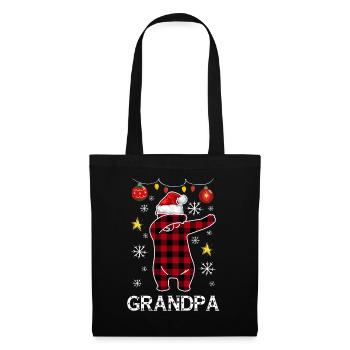 Plaid Bear Dabbing für Opa Dezember Weihnachten - Stoffbeutel - Schwarz - Vorne