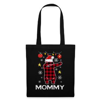 Plaid Bear Dabbing für Mama Dezember Weihnachten - Stoffbeutel - Schwarz - Vorne