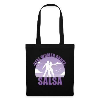 De vraies femmes dansent la salsa! Cadeau de danseur - Sac en tissu - noir - Devant