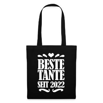 Beste Tante seit 2022 - Stoffbeutel - Schwarz - Vorne