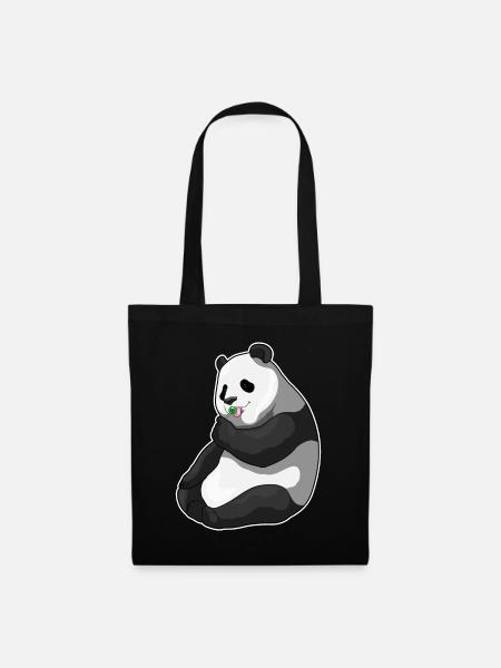 Panda Lutscher - Stoffbeutel - Schwarz