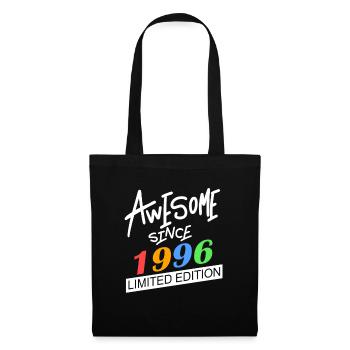 1996 - Jahrgang 1996 - Geburtsjahr 1996 - Stoffbeutel - Schwarz - Vorne