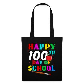 Étudiant heureux 100e jour Apple 100 jours d’école - Sac en tissu - noir - Devant