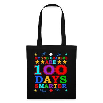 100. Tag 2. Klasse Lehrer 100 Tage Schule - Stoffbeutel - Schwarz - Vorne