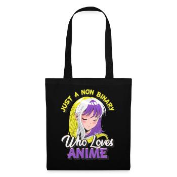 Fille d’anime non-binaire Juste un non-binaire, - Sac en tissu - noir - Devant