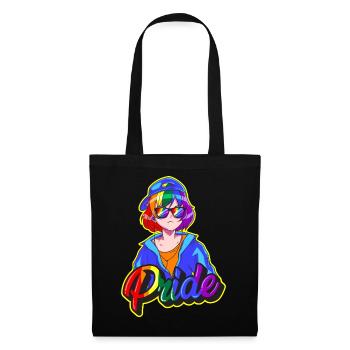 Gay Pride Japonais Cool Anime Girl Reg - Sac en tissu - noir - Devant